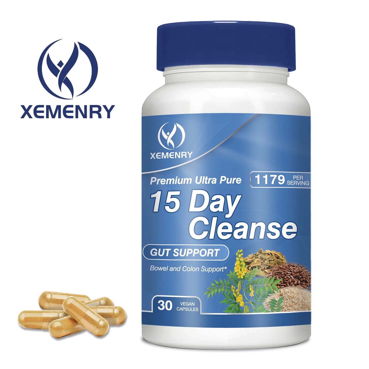 15-Day Cleanse and Detox - Supports Gut Health, Improves Digestion, Metabolism and Promotes Weight Management - 30 Capsules