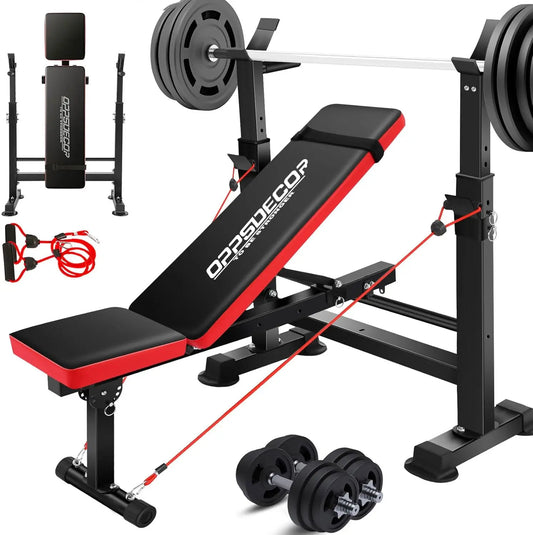 660lbs Weight Bench Set With Adjustable Workout Bench